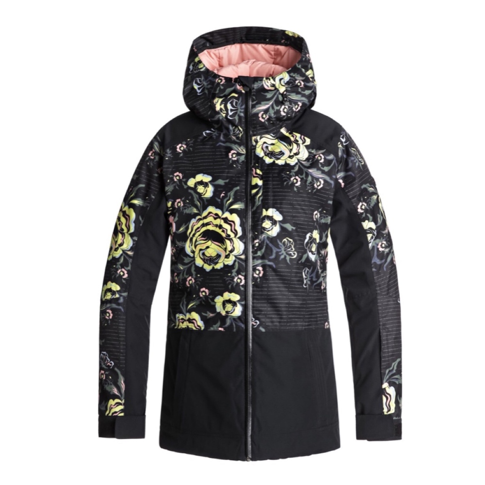 -NWT- ROXY women's black torah roses snow jacket